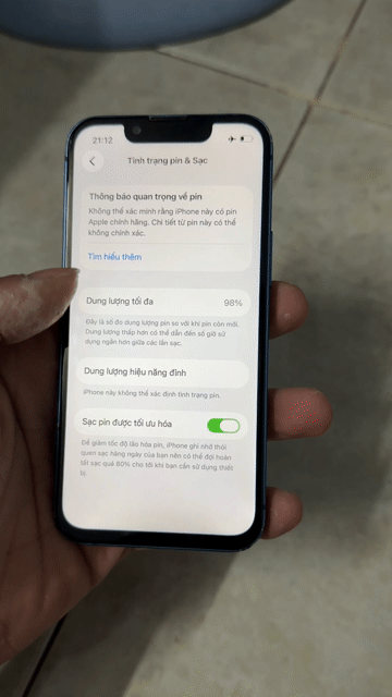 Apple iPhone 13 mini 256GB Xanh Đã thay màn, pin. Mua bán Điện thoại tại Thành phố Thủ Đức Tp Hồ Chí Minh được đăng bởi Võ Nhân hình 1