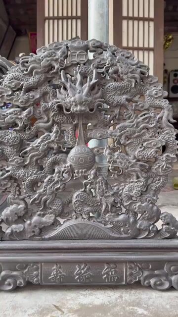 Tranh điêu khắc Cửu long tranh châu. Mua bán Đồ sưu tầm, đồ cổ tại Huyện Hải Hậu Nam Định được đăng bởi Kim Thành hình 1