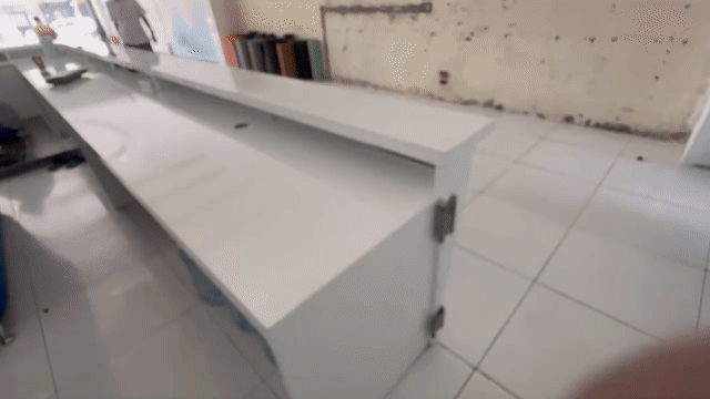Quầy làm việc gỗ MDF Trắng, Xanh. Mua bán Bàn ghế tại Quận Hoàn Kiếm Hà Nội được đăng bởi Bich Hoang Ngoc hình 1