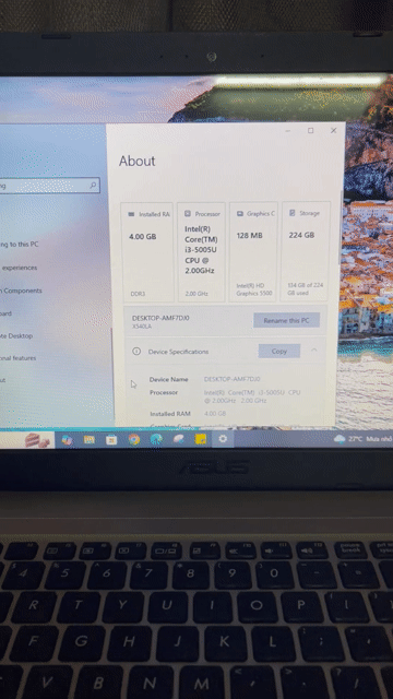 ASUS VivoBook i3-5005U 4GB/224GB Đen. Mua bán Laptop tại Quận 1 Tp Hồ Chí Minh được đăng bởi JH hình 1