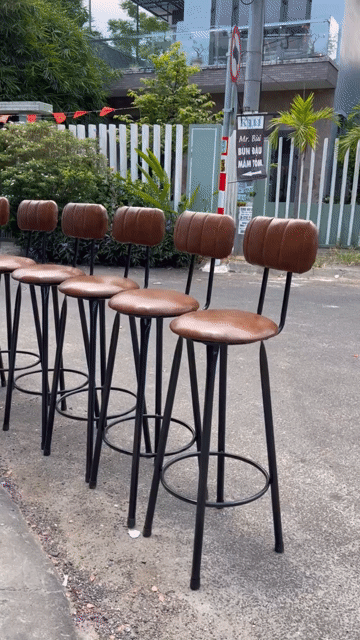Ghế Quầy Bar Nệm Màu Nâu Cao 75cm, New 100%. Mua bán Bàn ghế tại Quận Cẩm Lệ Đà Nẵng được đăng bởi Kho Nội Thất MT  hình 1