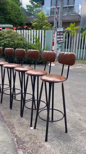 Ghế Quầy Bar Nệm Màu Nâu Cao 75cm, New 100%. Mua bán Bàn ghế tại Quận Cẩm Lệ Đà Nẵng được đăng bởi Kho Nội Thất MT  hình 1