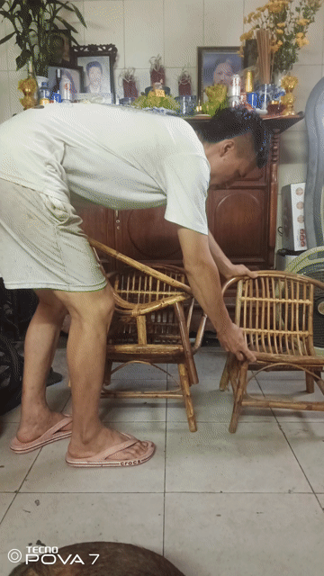 Ghế mây tre Vintage Nâu. Mua bán Bàn ghế tại Quận Đống Đa Hà Nội được đăng bởi Long hình 1