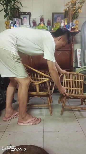Ghế mây tre Vintage Nâu. Mua bán Bàn ghế tại Quận Đống Đa Hà Nội được đăng bởi Long hình 1