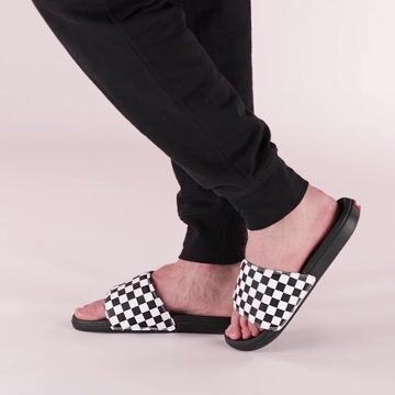 Vans La Costa Slide On Checkerboard Sandal - Black / White video thumbnail