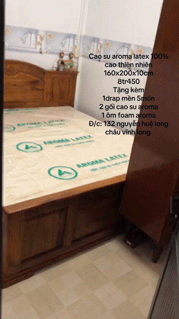 Nệm cao su Aroma Latex 1m6x2m Nâng đỡ cột sống. Mua bán Giường, chăn ga gối nệm tại Thành phố Vĩnh Long Vĩnh Long được đăng bởi Long Vĩnh hình 1