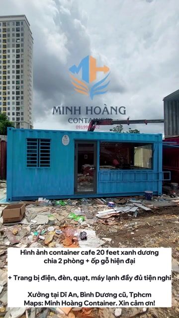 Container cafe 20 feet Xanh dương video hình full. Mua bán Đồ chuyên dụng, Giống nuôi trồng tại Thành phố Dĩ An Bình Dương được đăng bởi Minh Hoàng Container hình 1