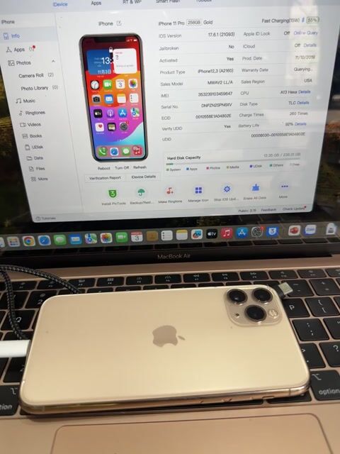 iPhone 11 Pro 256GB Gold Pin 91% Full Chức Năng. Mua bán Điện thoại tại Thành phố Thủ Đức Tp Hồ Chí Minh được đăng bởi TonTrung Táo Uy Tín  hình 1
