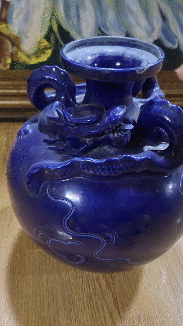 Bình gốm sứ Trung Quốc cổ điển Xanh tím. Mua bán Đồ sưu tầm, đồ cổ tại Quận Thanh Xuân Hà Nội được đăng bởi Mai Trang hình 1