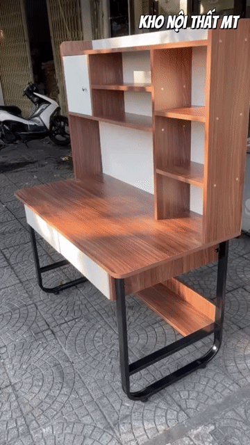 BÀN HỌC, BÀN LÀM VIỆC kèm Kệ Sách. Mua bán Bàn ghế tại Quận Cẩm Lệ Đà Nẵng được đăng bởi Kho Nội Thất MT  hình 1