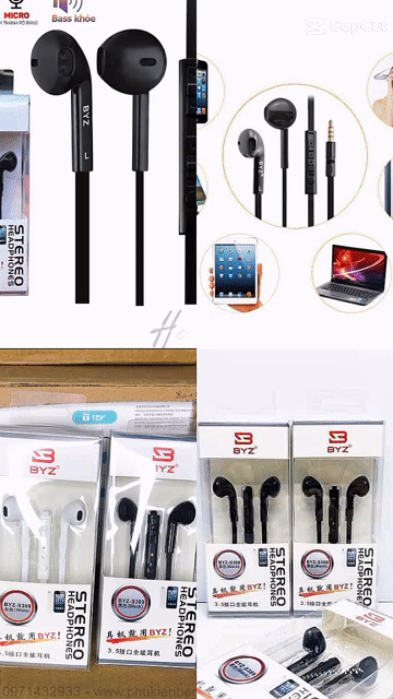 Tai nghe BYZ S389 Trắng, Đen. Mua bán Tivi, Âm thanh tại Quận 8 Tp Hồ Chí Minh được đăng bởi SHOP HOÀNG DUNG 3 hình 1