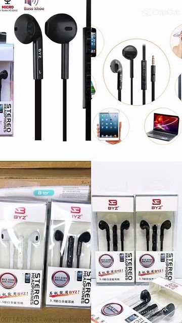 Tai nghe BYZ S389 Trắng, Đen. Mua bán Tivi, Âm thanh tại Quận 8 Tp Hồ Chí Minh được đăng bởi SHOP HOÀNG DUNG 3 hình 1