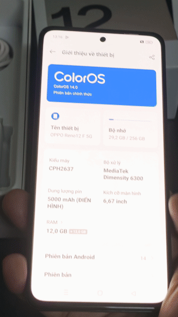 Oppo Reno12 F 5G 256GB Xanh lá Like New. Mua bán Điện thoại tại Quận 1 Tp Hồ Chí Minh được đăng bởi Toàn thắng sĩ mobi hình 1