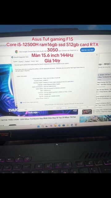 Asus Tuf Gaming F15 nhôm cấu hình cao chiến game. Mua bán Laptop tại Quận Hà Đông Hà Nội được đăng bởi Mai duy Luong hình 1