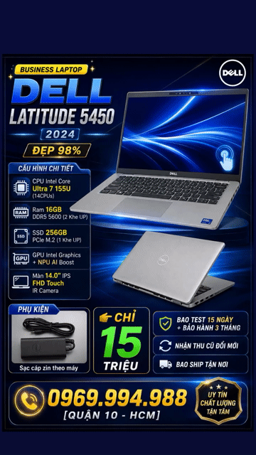 Dell Latitude 5450 Ultra 7 155U 16G 256G FHD. Mua bán Laptop tại Quận 10 Tp Hồ Chí Minh được đăng bởi Trung Trương hình 1