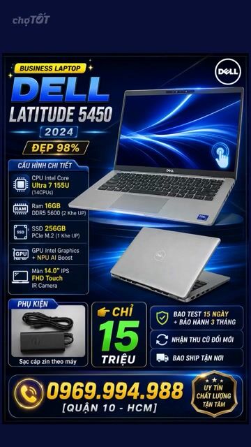 Dell Latitude 5450 Ultra 7 155U 16G 256G FHD. Mua bán Laptop tại Quận 10 Tp Hồ Chí Minh được đăng bởi Trung Trương hình 1