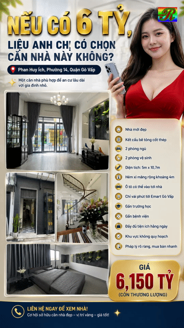 Mua bán Nhà ở Quận Gò Vấp Tp Hồ Chí Minh diện tích 52.2 m² giá 6,15 tỷ