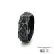 8mm Reticulated  Black Damascus Steel Ring 360 video