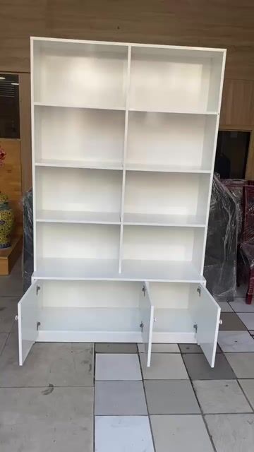 Tủ kệ trưng bày gỗ MDF chống ẩm màu trắng tồn kho