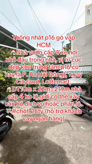 Mua bán Đất Quận Gò Vấp Tp Hồ Chí Minh diện tích 220 m² giá 16 tỷ