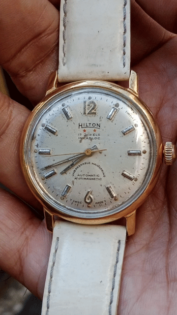 Đồng hồ Hilton Automatic Vàng hồng 35mm Vintage. Mua bán Đồng hồ tại Quận Ngũ Hành Sơn Đà Nẵng được đăng bởi HẢI VIỆT AUDIO hình 1