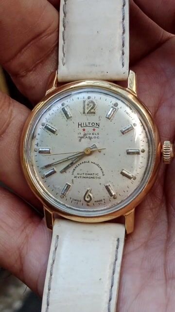 Đồng hồ Hilton Automatic Vàng hồng 35mm Vintage. Mua bán Đồng hồ tại Quận Ngũ Hành Sơn Đà Nẵng được đăng bởi HẢI VIỆT AUDIO hình 1