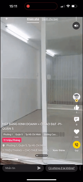 Cho thuê Văn phòng, Mặt bằng kinh doanh Quận 5 Tp Hồ Chí Minh diện tích 42 m² giá 11 triệu/tháng
