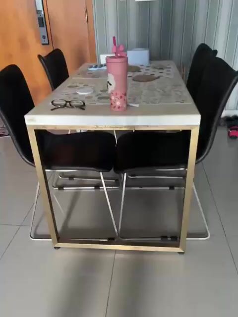 Bàn ăn mặt đá Kim loại 4 ghế Trắng Nâu. Mua bán Bàn ghế tại Thành phố Thủ Đức Tp Hồ Chí Minh được đăng bởi Trân hình 1