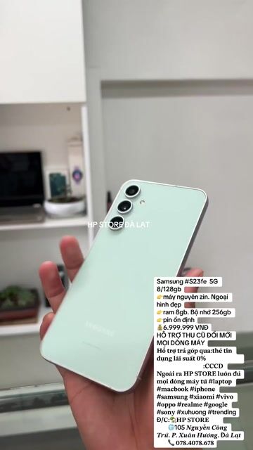 Samsung S23 FE 256GB Xanh bạc hà. Mua bán Điện thoại tại Thành phố Đà Lạt Lâm Đồng được đăng bởi HPSTORE ĐÀ LẠT hình 1