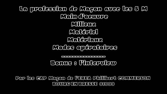 La profession de Maçon avec les 5 M