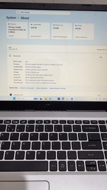Acer Aspire 3 i5 8GB/238GB Bạc. Mua bán Laptop tại Thị xã Duyên Hải Trà Vinh được đăng bởi CHUYÊN MUA BÁN THANH LÝ ÂM THANH THU MUA TIVI CỦ XÁC TIVI ĐỜI CAO hình 1