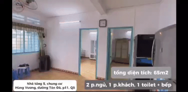 Cho thuê Căn hộ Chung cư Quận 5 Tp Hồ Chí Minh diện tích 65 m² giá 3,5 triệu/tháng
