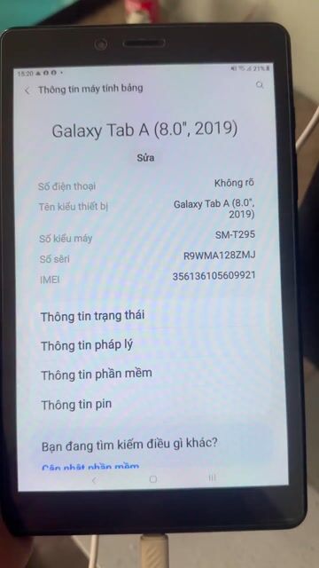 Samsung Galaxy Tab A (8.0, 2019) 2GB/32GB Đen. Mua bán Máy tính bảng tại Thành phố Biên Hòa Đồng Nai được đăng bởi Ly Nhat Minh hình 1
