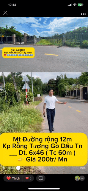 Mua bán Đất Huyện Gò Dầu Tây Ninh diện tích 255 m² giá 1,2 tỷ