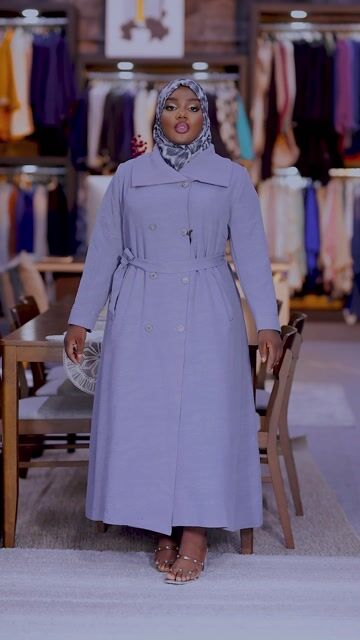Light Grey Trench Abaya