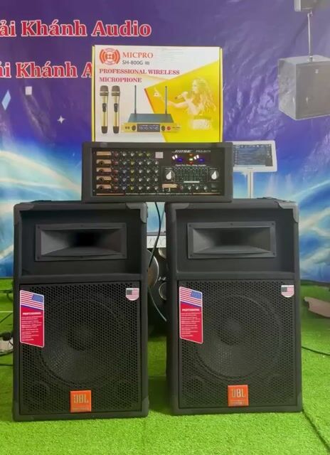 dàn karaoke, loa 3 tấc nỉ, âm ly nỉ 12 sò, bộ míc. Mua bán Tivi, Âm thanh tại Quận 12 Tp Hồ Chí Minh được đăng bởi Hải Khánh Audio hình 1