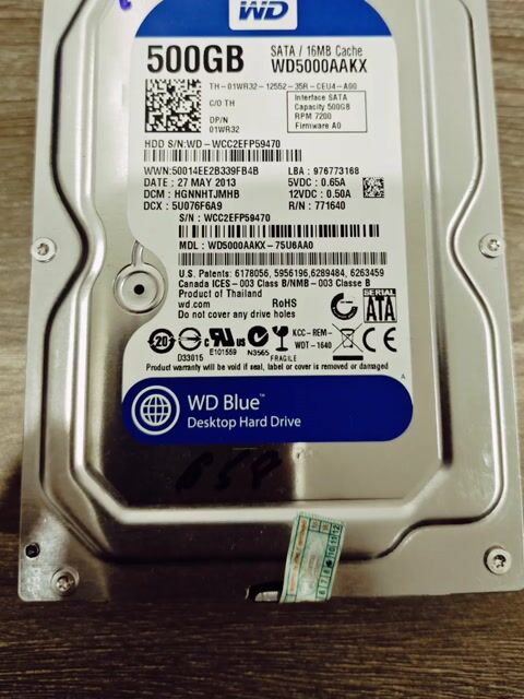 Ổ cứng HDD PC 500GB 1TB Sức khỏe 100%. Mua bán Linh kiện (RAM, Card...) tại Quận Tân Phú Tp Hồ Chí Minh được đăng bởi huy hình 1