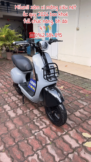 Xe điện Milan II Xám xi măng. Mua bán Xe máy tại Quận Cầu Giấy Hà Nội được đăng bởi Xe điện Bình Phương hình 1