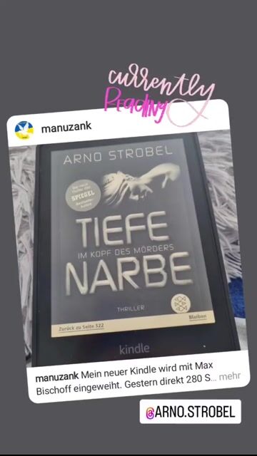 Letzes Jahr hab ich Mörderfinder gelesen und danach festgestellt, daß es noch eine Reihe davor gibt, die ich unbedingt lesen möchte. Tiefe Narbe ist der erste Fall von Max Bischoff. Es geht um eine Reihe vermisster Frauen, die nach und nach schwer verstümmelt aufgefunden werden. Hauptverdächtiger ist ein Journalist, der mit Blut des ersten Opfers auf dem Präsidium auftaucht. Aber ist er wirklich der Mörder?
Es ist mal wieder ein sehr spannender Thriller von Arno Strobel, den ich in 2 Tagen durchgesuchtet habe. Bis zum Ende hatte ich keine Ahnung, wer letztendlich der Täter war. Ich freue mich schon darauf, die anderen beiden Bücher der Reihe zu t, bevor ich mit Mörderfinder weiter mache.