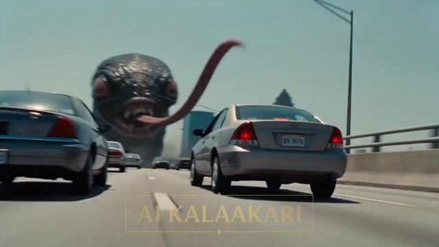 Alien Creature Highway Bridge Attack