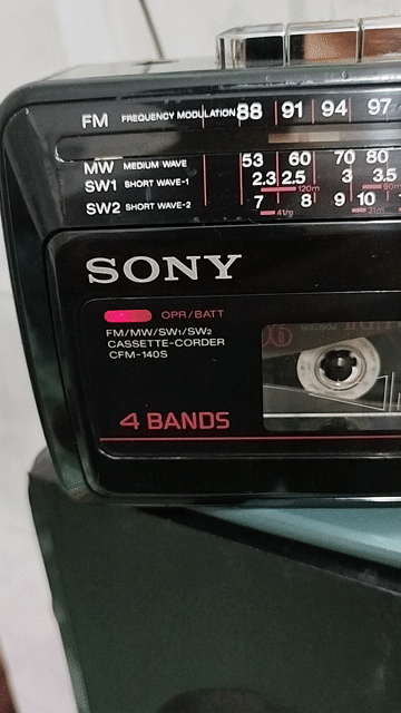 Đài cassette Sony CFM-140S Đen. Mua bán Tivi, Âm thanh tại Quận 8 Tp Hồ Chí Minh được đăng bởi Phước Vĩnh  hình 1