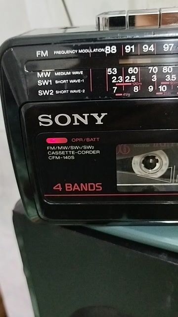 Đài cassette Sony CFM-140S Đen. Mua bán Tivi, Âm thanh tại Quận 8 Tp Hồ Chí Minh được đăng bởi Phước Vĩnh  hình 1