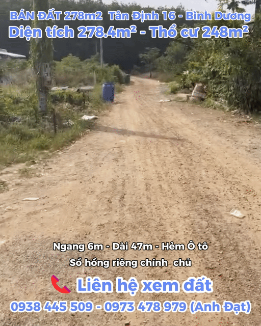 Mua bán Đất Huyện Bắc Tân Uyên Bình Dương diện tích 278.3999 m² giá 3,285 tỷ