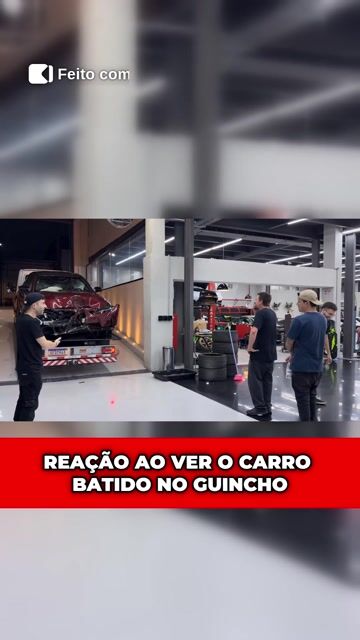 Reação ao ver o carro batido no guincho