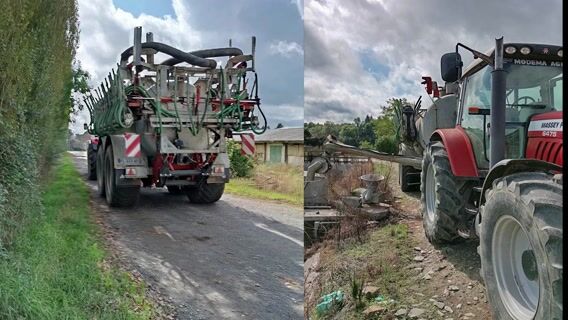 L'épandage de lisier de bovins sur deux exploitations