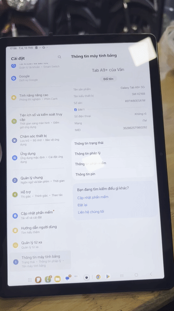 Samsung Galaxy Tab A9+ 5G 8GB/128GB. Mua bán Máy tính bảng tại Thành phố Thủ Đức Tp Hồ Chí Minh được đăng bởi Cầm đồ gia minh lãi suất 2 phần trăm hình 1