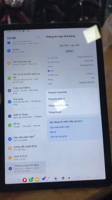 Samsung Galaxy Tab A9+ 5G 8GB/128GB. Mua bán Máy tính bảng tại Thành phố Thủ Đức Tp Hồ Chí Minh được đăng bởi Cầm đồ gia minh lãi suất 2 phần trăm hình 1
