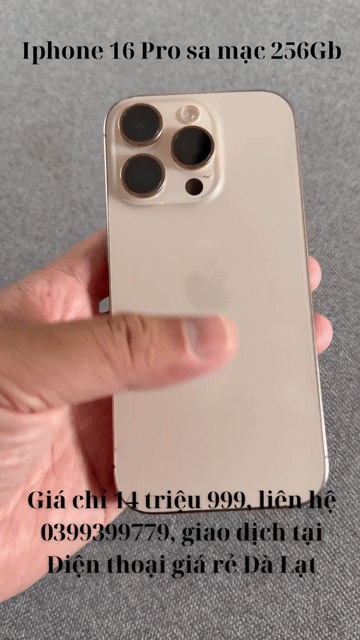 iPhone 16 Pro 256GB lock mỹ sài 2 sim vật lý. Mua bán Điện thoại tại Thành phố Đà Lạt Lâm Đồng được đăng bởi Điện thoại giá rẻ Đà Lạt hình 1