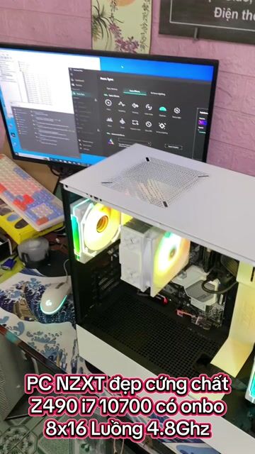 Pc NZXT Z490 hầm hồ i7 10700 8x16 Luồng 4.8Ghz. Mua bán Máy tính để bàn tại Thành phố Thuận An Bình Dương được đăng bởi Vi Tính Phát Tài hình 1