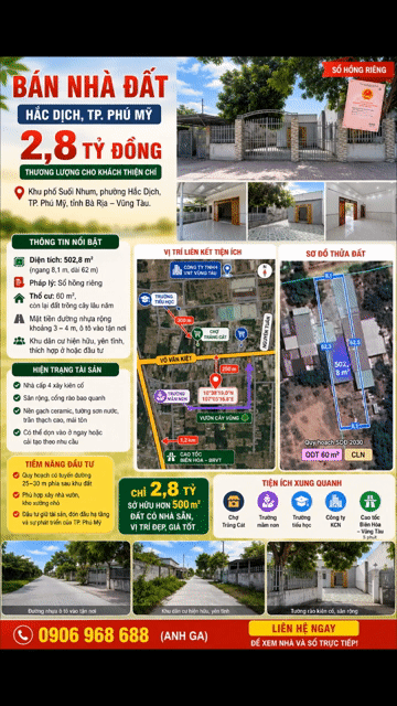 Mua bán Nhà ở Thị xã Phú Mỹ Bà Rịa - Vũng Tàu diện tích 500 m² giá 2,8 tỷ